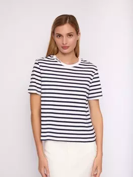 Трикотажная футболка из хлопка в полоску