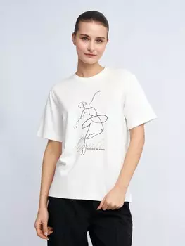 Трикотажная футболка с принтом