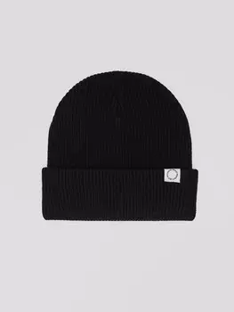 Трикотажная шапка-бини с отворотом