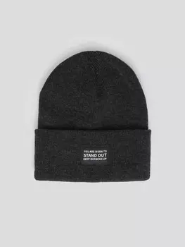 Трикотажная шапка-бини с отворотом