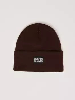 Трикотажная шапка-бини с отворотом