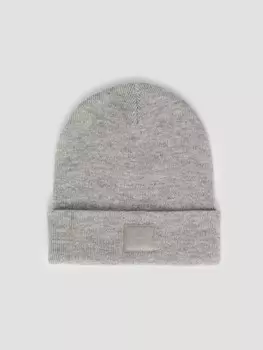 Трикотажная шапка-бини с отворотом