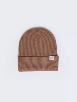 Трикотажная шапка-бини с отворотом