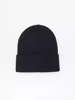 Трикотажная шапка-бини с отворотом из акрила