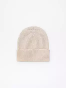 Трикотажная шапка-бини с отворотом из акрила