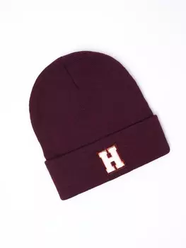 Трикотажная шапка-бини с патчем-нашивкой