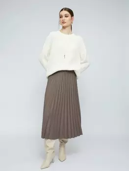 Трикотажная юбка плиссе длины миди на резинке