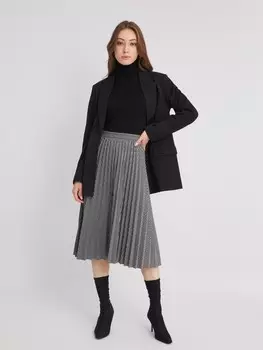 Трикотажная юбка плиссе на резинке с узором в клетку