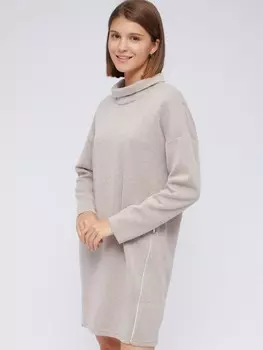 Трикотажное платье-свитер с горлом и молниями