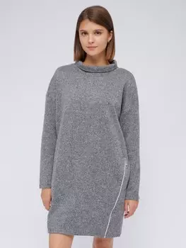 Трикотажное платье-свитер с горлом и молниями