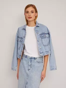 Трикотажный базовая футболка из хлопка без принта