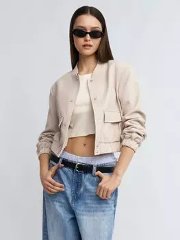 Трикотажный бомбер на кнопках