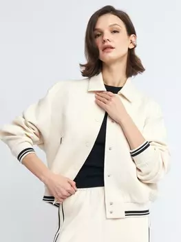 Трикотажный бомбер с воротником