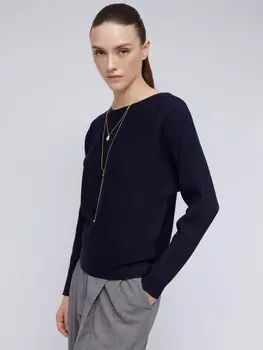 Трикотажный джемпер фасона "летучая мышь" с цепочкой