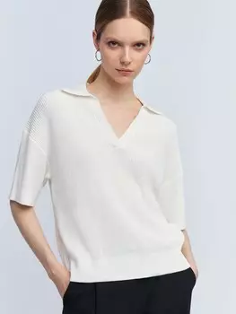 Трикотажный джемпер поло с коротким рукавом