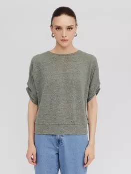 Трикотажный джемпер с декором на рукавах