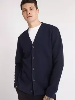 Трикотажный кардиган из хлопка на пуговицах с накладными карманами