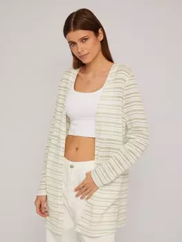 Трикотажный кардиган в полоску без застёжки