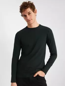 Трикотажный лонгслив из хлопка с длинным рукавом