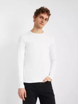 Трикотажный лонгслив из хлопка с длинным рукавом