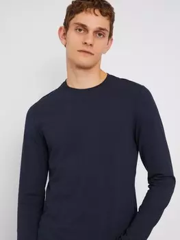 Трикотажный лонгслив из хлопка с длинным рукавом