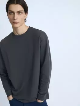 Трикотажный лонгслив из хлопка с длинным рукавом