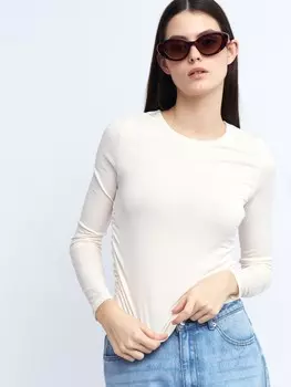 Трикотажный лонгслив с драпировкой