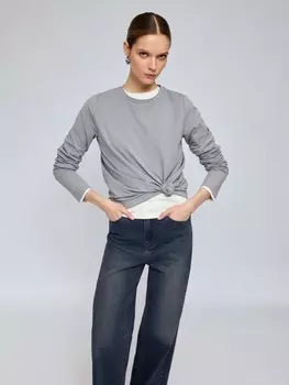 Трикотажный прямой лонгслив из хлопка