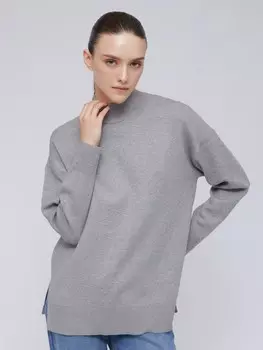 Трикотажный свитер-водолазка с воротником-стойкой