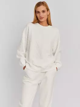 Трикотажный свитшот с длинным рукавом и фактурным узором