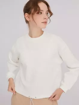 Трикотажный свитшот с фактурным узором на кулиске