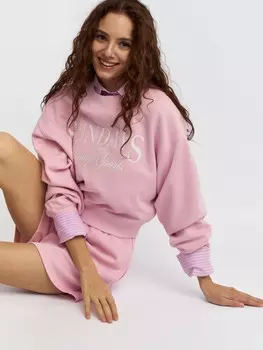 Трикотажный свитшот с принтом-надписью