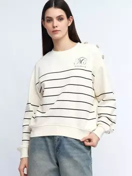 Трикотажный свитшот в полоску