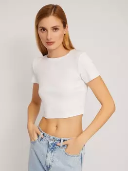 Трикотажный топ-футболка из хлопка без принта