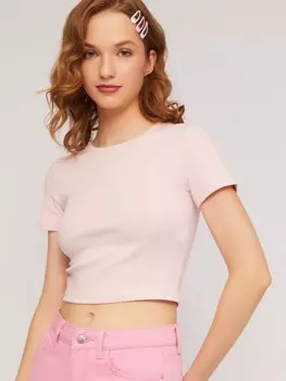 Трикотажный топ-футболка из хлопка без принта