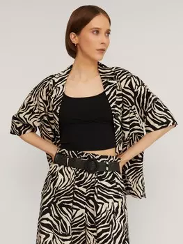 Трикотажный топ-майка короткий с вырезом