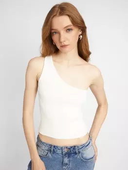 Трикотажный топ на одно плечо без рукавов