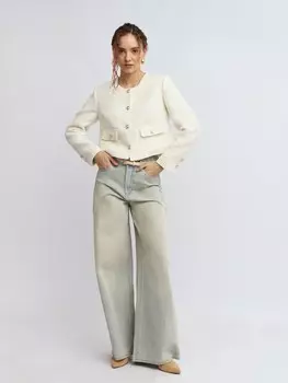 Твидовый жакет с карманами на пуговицах