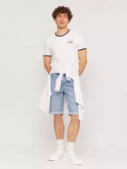 Удлинённые джинсовые шорты из хлопка
