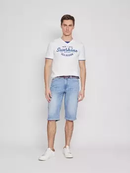 Удлинённые джинсовые шорты с ремнём