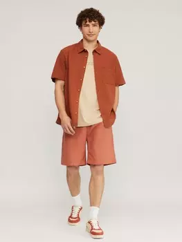 Удлинённые льняные шорты на резинке