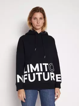 Удлинённый худи с принтом