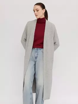 Удлинённый кардиган из вязаного трикотажа без застёжки