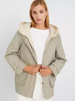 Укороченная куртка-парка на синтепоне с капюшоном