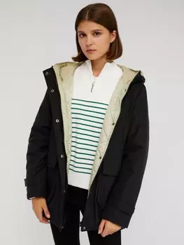 Укороченная куртка-парка на синтепоне с капюшоном