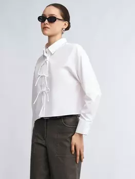 Укороченная рубашка с бантиками