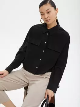 Укороченная рубашка с карманами