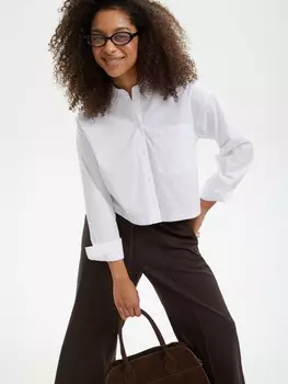 Укороченная рубашка с карманом