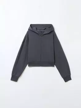 Укороченная толстовка оверсайз на молнии