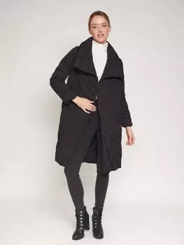 Утепленное пальто с шалевым воротником